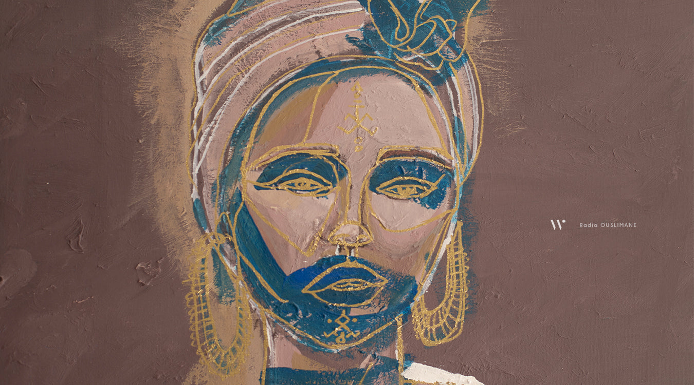Radja Ouslimane, artiste peintre algherienne, Elwani, Algerie.
