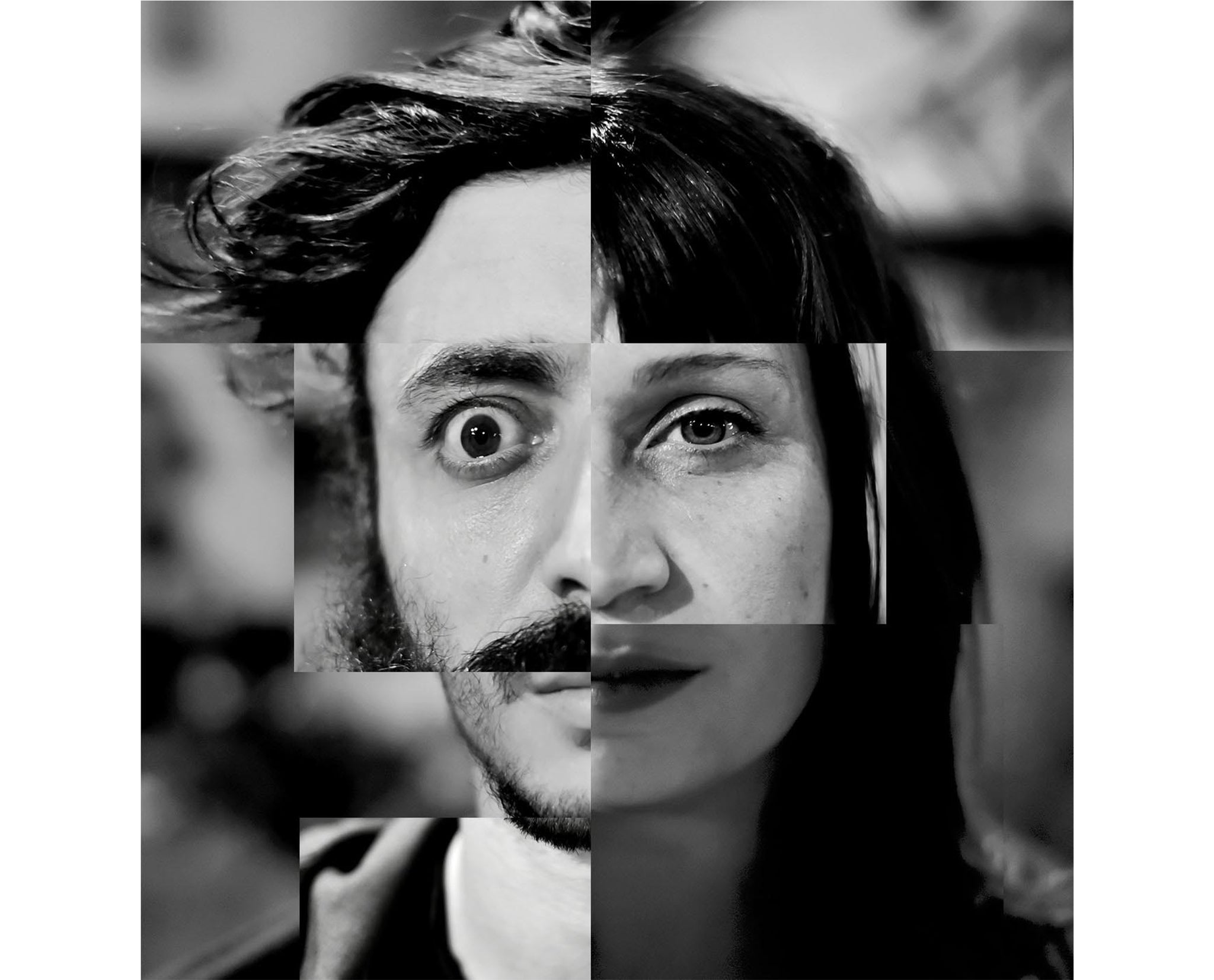 composition de deux visage féminin et masculin. 
