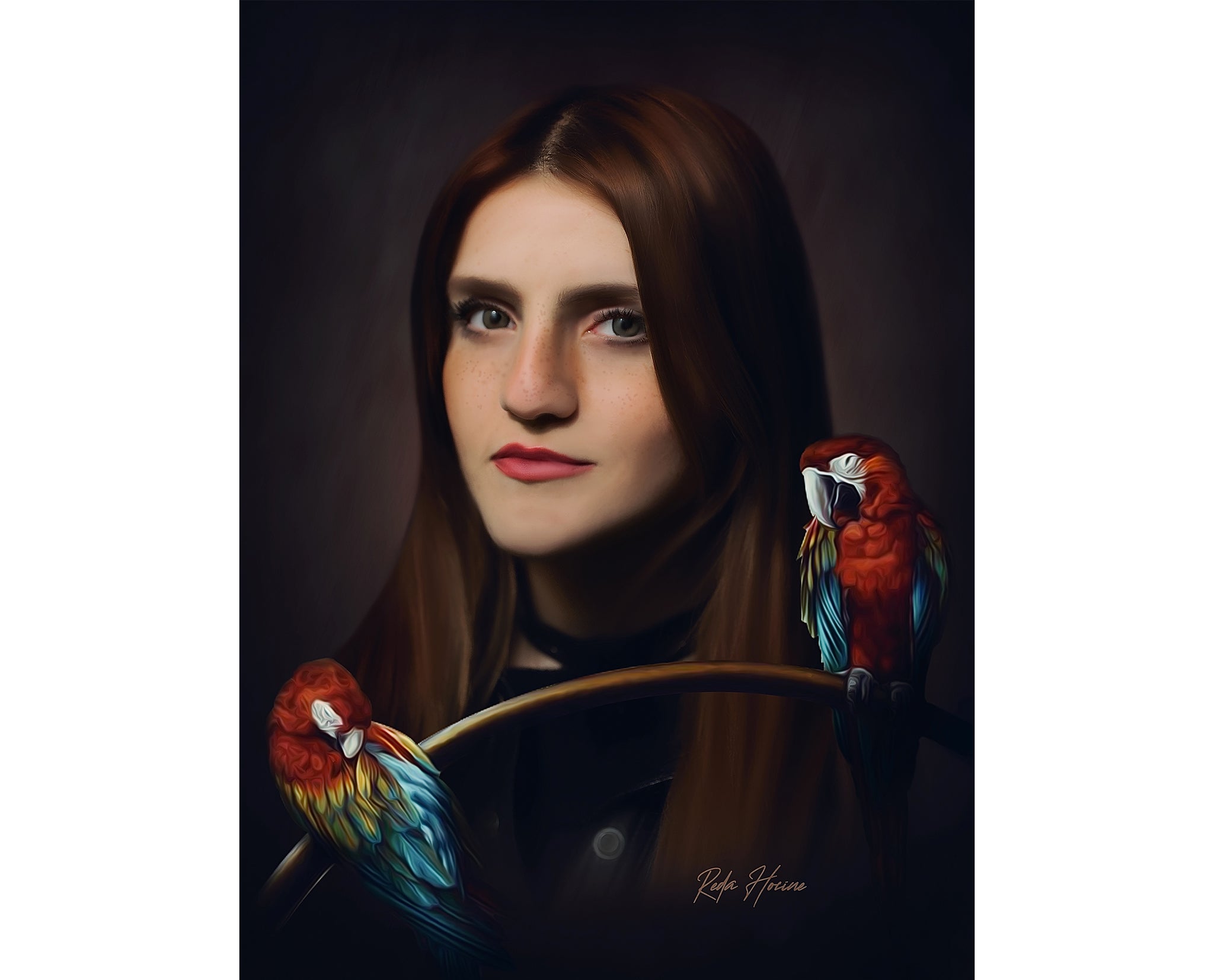 Woman & Parrots